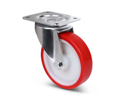 Rvs zwenkwiel 160 mm PU - 350 kg