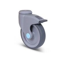 Kunststof zwenkwiel met rem 125 mm - 100 kg
