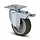 Rubber zwenkwiel met rem 75 mm - plaat - 75 kg