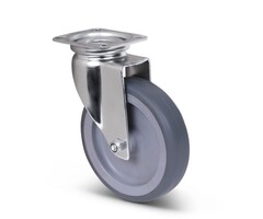 Derby Ruote Rvs zwenkwiel 125 mm Rubber - 100 kg