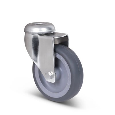 Derby Ruote Rvs zwenkwiel 80 mm - Rubber - 50 kg