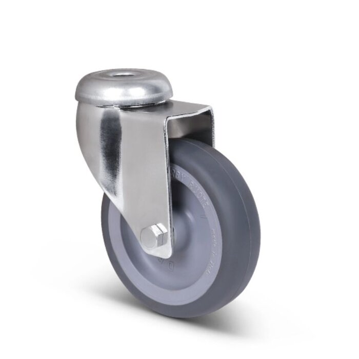 Derby Ruote Rvs zwenkwiel 80 mm - Rubber - 50 kg