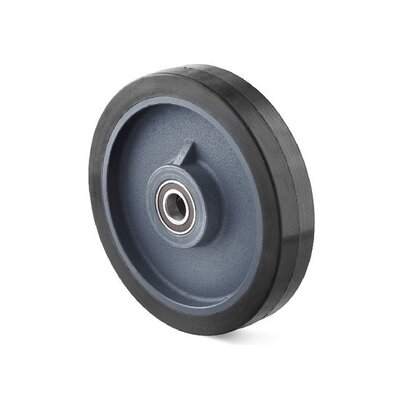 Rubber wiel 250 mm - kogellager asgat 30 mm - 500 kg