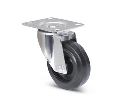Hittebestendig zwenkwiel rubber 100 mm - 80 kg