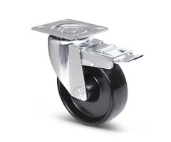 Hittebestendig zwenkwiel met rem 125 mm  - 170 kg