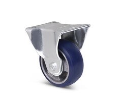 Blauw PU bokwiel 100 mm - 200 kg