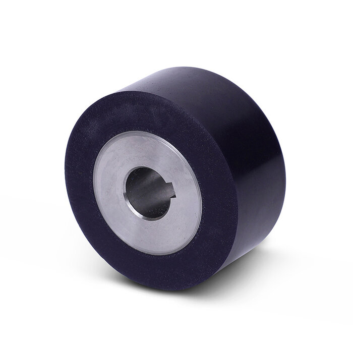 PU aandrijfwiel 80x40 mm - Boring 20 mm H7 spiebaan - 200 kg