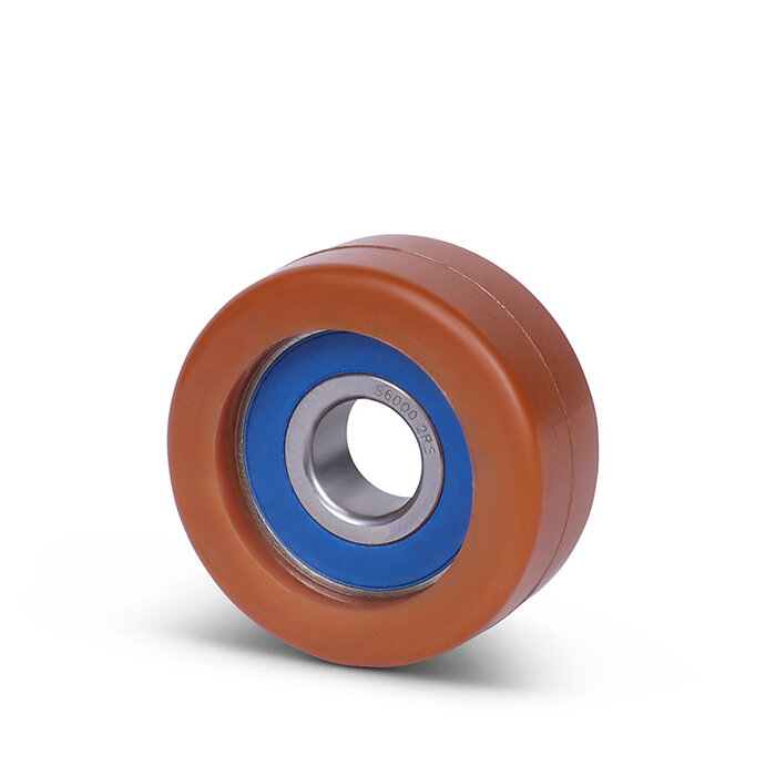 Rvs geleiderol 35x15 mm - polyurethaan - 60 kg