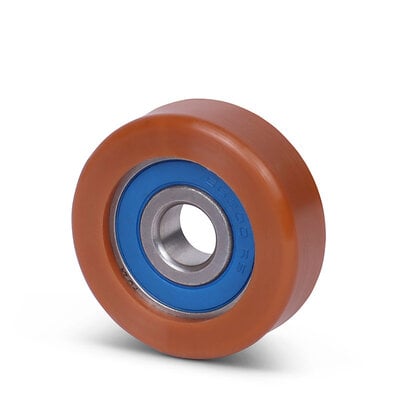 Rvs geleiderol 50x18 mm - polyurethaan - 100 kg