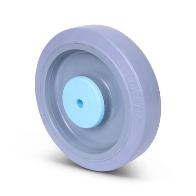 Rvs wiel 200 mm - rubber - kogellager - 400 kg