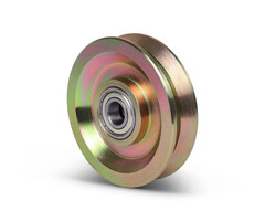 Groefwiel 100 mm met V groef - 300 kg