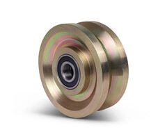 Groefwiel 125 mm met V groef - 1000 kg