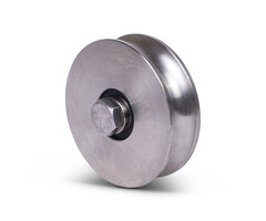 Rvs groefwiel 98 mm met U groef - 425 kg