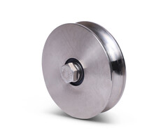 Rvs groefwiel 117 mm met U groef - 450 kg