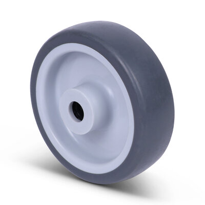Rubber wiel 100 mm - rollager asgat 12 mm - 100 kg