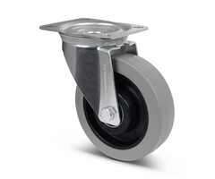 Elastisch rubber zwenkwiel 160 mm - 350 kg