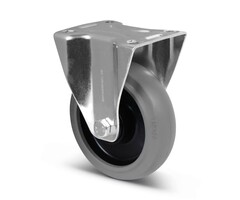 Elastisch rubber bokwiel 125 mm - 220 kg