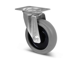 Elastisch rubber zwenkwiel 125 mm - 220 kg