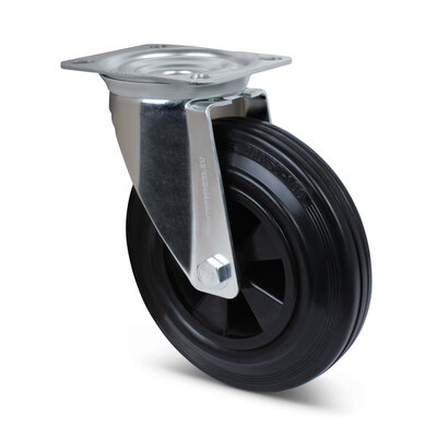 Rubber zwenkwiel 200 mm - rollager - 205 kg