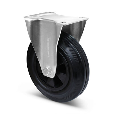 Rubber bokwiel 200 mm - rollager - 205 kg