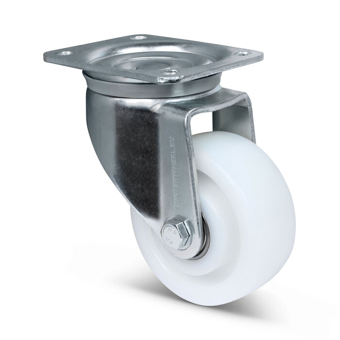 Nylon zwenkwiel 125 mm - kogellager - 700 kg