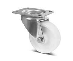 Rvs zwenkwiel 125 mm Nylon - 500 kg