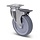 Rvs zwenkwiel met rem 125 mm - Rubber - 100 kg