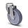 Rvs zwenkwiel 100 mm - Rubber - 80 kg