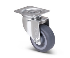 Derby Ruote Rvs zwenkwiel 60 mm Rubber - 40 kg