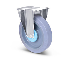 Rvs bokwiel 200 mm rubber - 400 kg