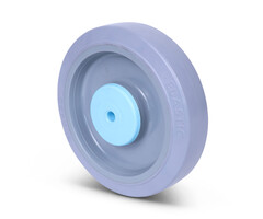 Rvs wiel 200 mm rubber - 400 kg