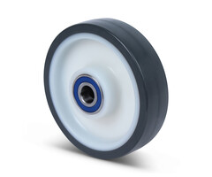 Rvs wiel 160 mm zacht PU - 450 kg