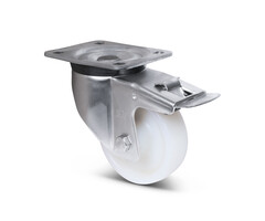Derby Ruote Rvs zwenkwiel met rem 125 mm Nylon - 700 kg