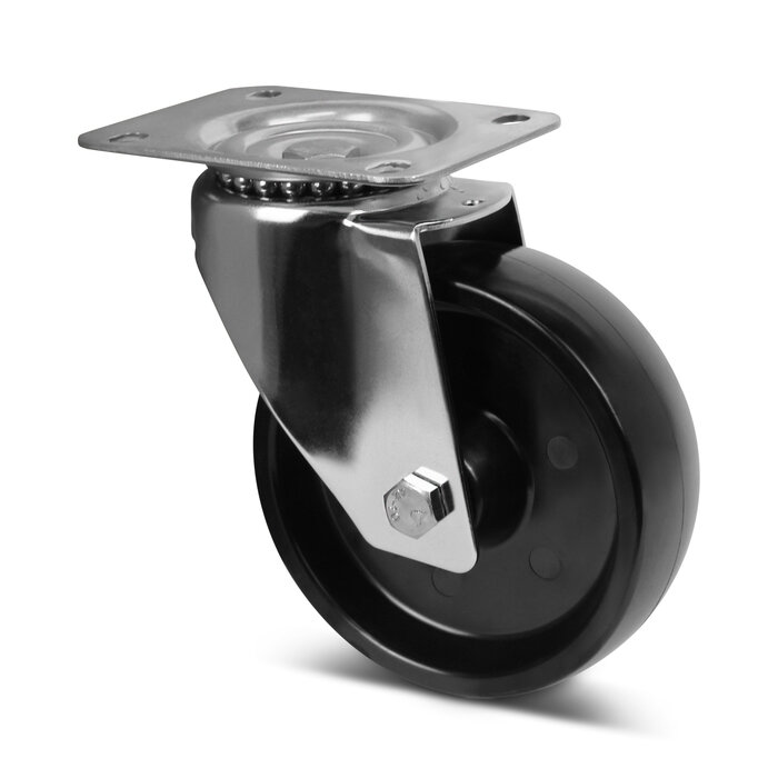 Rvs hittebestendig zwenkwiel 100 mm - 150 kg
