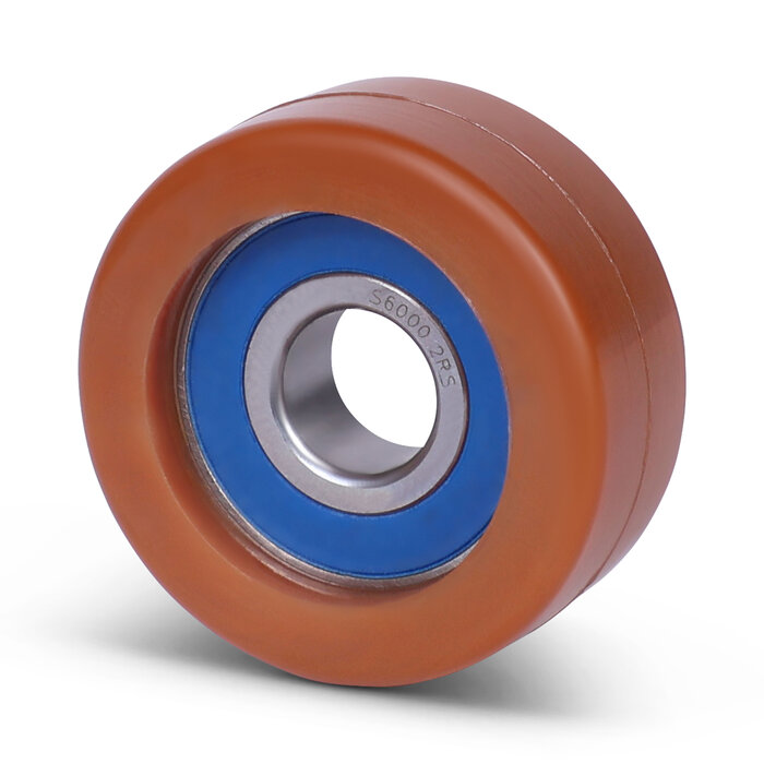 Rvs geleiderol 40x20 mm - polyurethaan - 90 kg