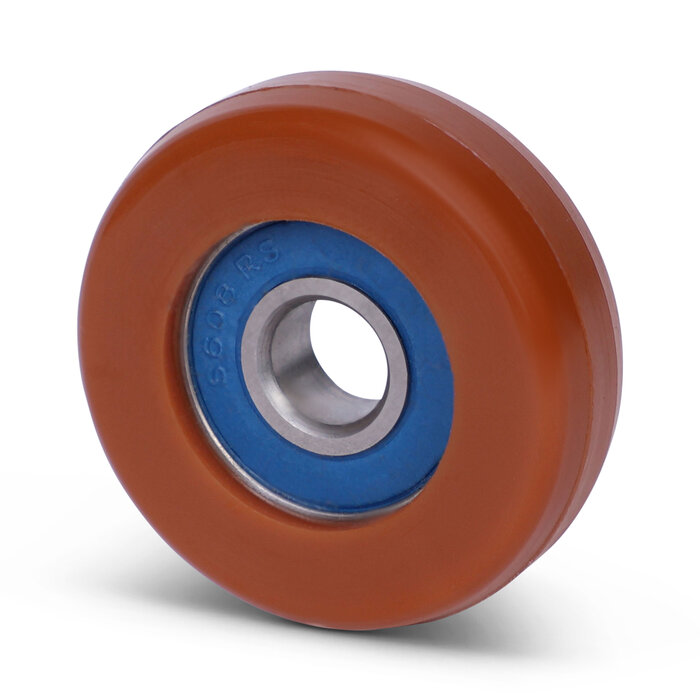 Rvs geleiderol 60x20 mm - polyurethaan - 150 kg