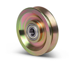 Groefwiel 100 mm met V groef - 300 kg