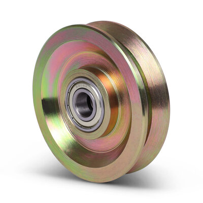 Groefwiel 100 mm met V groef - 300 kg