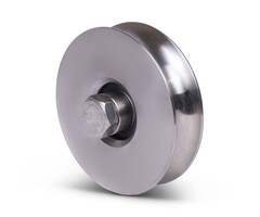 Rvs groefwiel 117 mm met U groef - 240 kg