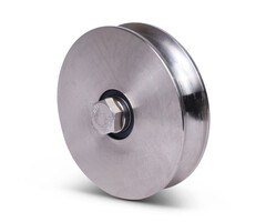 Rvs groefwiel 117 mm met U groef - 450 kg