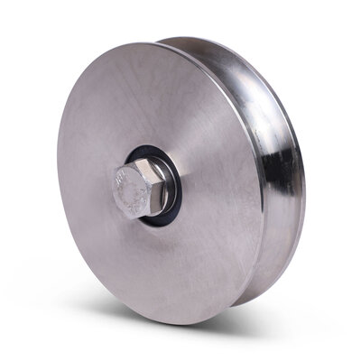 Rvs groefwiel 120 mm met U groef - 450 kg