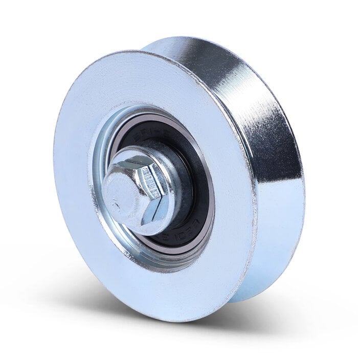 Groefwiel 60 mm met V groef - 100 kg