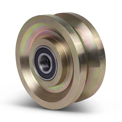 Groefwiel 125 mm met V groef - 1000 kg