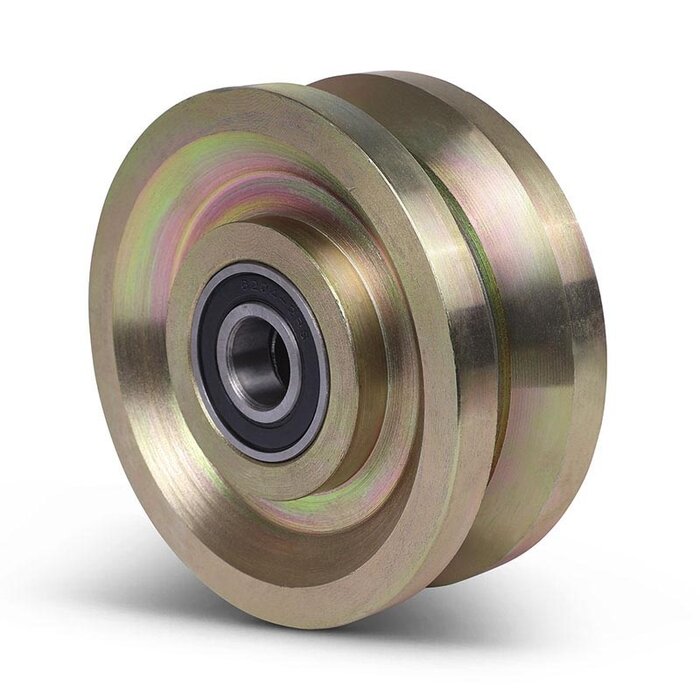 Groefwiel 125 mm met V groef - 1000 kg