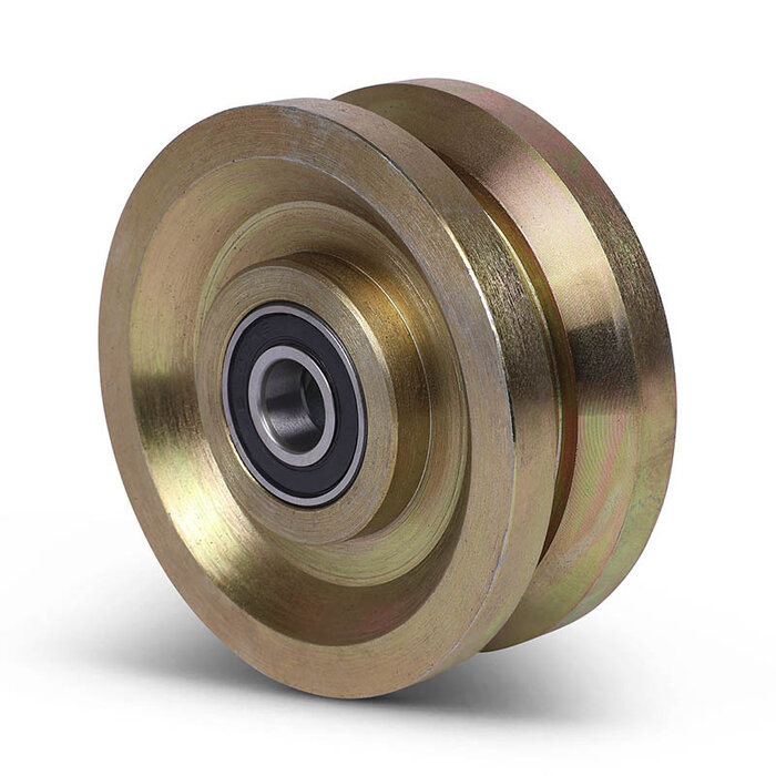 Groefwiel 100 mm met V groef - 600 kg