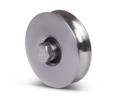 Rvs groefwiel 98 mm met U groef - 220 kg