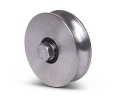 Rvs groefwiel 98 mm met U groef - 425 kg