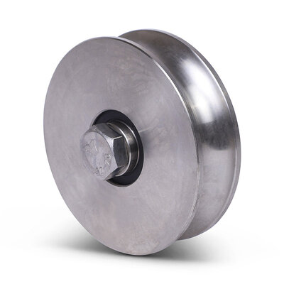Rvs groefwiel 100 mm met U groef - 425 kg