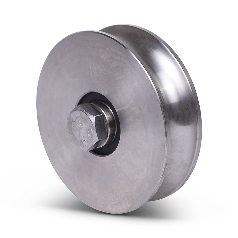 Rvs groefwiel 100 mm met U groef - 425 kg