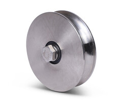 Rvs groefwiel 117 mm met U groef - 450 kg